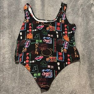 Forever 21 Neon Graphic Bodysuit